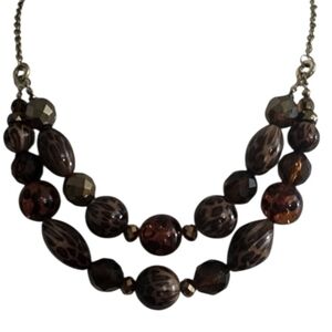Brown and Orange Beaded Necklace Elegant